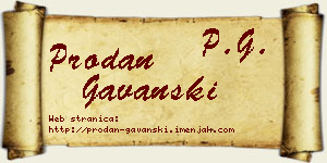Prodan Gavanski vizit kartica